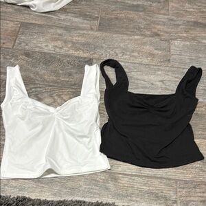 Women's Black and White Tops